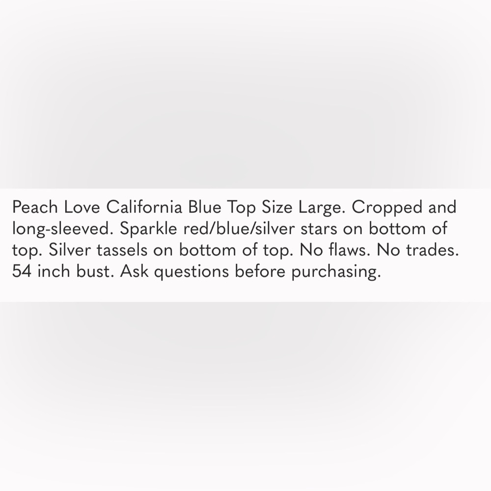 Peach Love California Blue Top Size Large - Picture 6 of 6